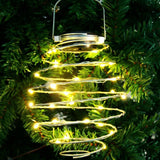 Solar Powered Spiral LED Hanging Lantern Waterproof Warm White Outdoor Decorative Light for Garden Patio Pathway In Australia - Darrahopens