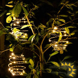 Solar Powered Spiral LED Hanging Lantern Waterproof Warm White Outdoor Decorative Light for Garden Patio Pathway In Australia - Darrahopens