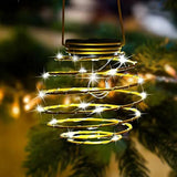 Solar Powered Spiral LED Hanging Lantern Waterproof Warm White Outdoor Decorative Light for Garden Patio Pathway In Australia - Darrahopens