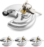 Keyed Alike Disc Padlock 4 Pack, Stainless Steel Discus Lock with 3/8 Inch Shackle for Garages, Fences, Sheds, Storage Units, 2-3/4 In In Australia - Darrahopens
