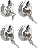 Keyed Alike Disc Padlock 4 Pack, Stainless Steel Discus Lock with 3/8 Inch Shackle for Garages, Fences, Sheds, Storage Units, 2-3/4 In In Australia - Darrahopens