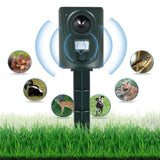 Ultrasonic Animal Deterrent Solar Powered Waterproof Outdoor Training Aid for Garden Yard Dark Green, Waterproof Design In Australia - Darrahopens