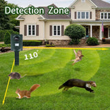 Ultrasonic Animal Deterrent Solar Powered Waterproof Outdoor Training Aid for Garden Yard Dark Green, Waterproof Design In Australia - Darrahopens