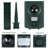 Ultrasonic Animal Deterrent Solar Powered Waterproof Outdoor Training Aid for Garden Yard Dark Green, Waterproof Design In Australia - Darrahopens