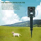 Ultrasonic Animal Deterrent Solar Powered Waterproof Outdoor Training Aid for Garden Yard Dark Green, Waterproof Design