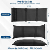 Umbrella Base Weights, 2 Pack Fillable Heavy Duty Weatherproof Sandbags for Cantilever Patio Umbrella, 100 LBS, Black In Australia - Darrahopens