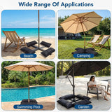 Umbrella Base Weights, 2 Pack Fillable Heavy Duty Weatherproof Sandbags for Cantilever Patio Umbrella, 100 LBS, Black In Australia - Darrahopens