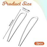 French Hair Pins 2 Pack Large Metal U Shaped Twist Sticks for Thick Hair Women Hair Accessories, Silver 5.5 Inch In Australia - Darrahopens