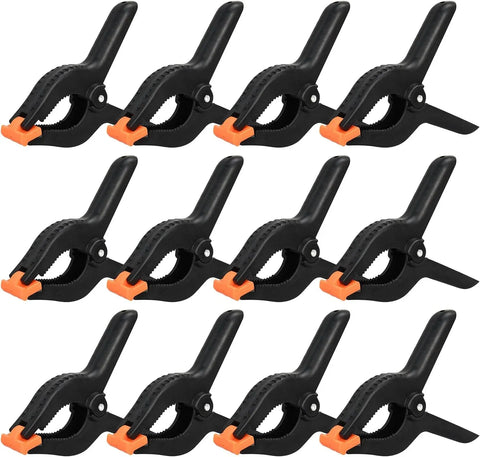 Plastic Spring Clamps Heavy Duty 6 Inch Backdrop Clips for Woodworking and Photography, Black, 12 Pack, Durable Plastic Construction In Australia - Darrahopens
