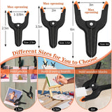 Plastic Spring Clamps Heavy Duty 6 Inch Backdrop Clips for Woodworking and Photography, Black, 12 Pack, Durable Plastic Construction
