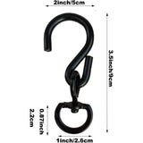 Swivel Plant Hanger Hooks, Heavy Duty Swivel Hooks for Hanging Plants, Indoor Outdoor Garden Use, Black 4 Pack