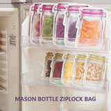 20 Pack Mason Jar Ziploc Bags Reusable Waterproof Food Storage Pouches for Kitchen Travel Large, Waterproof Design