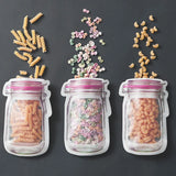 20 Pack Mason Jar Ziploc Bags Reusable Waterproof Food Storage Pouches for Kitchen Travel Large, Waterproof Design