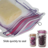 20 Pack Mason Jar Ziploc Bags Reusable Waterproof Food Storage Pouches for Kitchen Travel Large, Waterproof Design