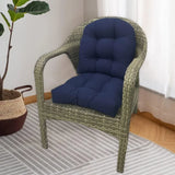 2 Pack Outdoor Chair Seat Cushions, Waterproof Thick Tufted U Shaped Patio Furniture Cushions, 18x18, Navy Blue