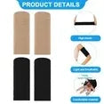 Women Arm Compression Sleeves 4 Pairs Elastic Slimming Upper Arm Shaper Wraps for Sports and Daily Wear Black Beige
