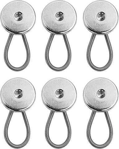 6 Pcs Collar Extenders for Men's Dress Shirts, Comfortable Spring Alloy Button Extenders for Shirts, Suits and Coats, Silver In Australia - Darrahopens