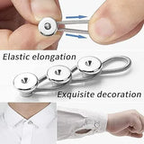 6 Pcs Collar Extenders for Men's Dress Shirts, Comfortable Spring Alloy Button Extenders for Shirts, Suits and Coats, Silver