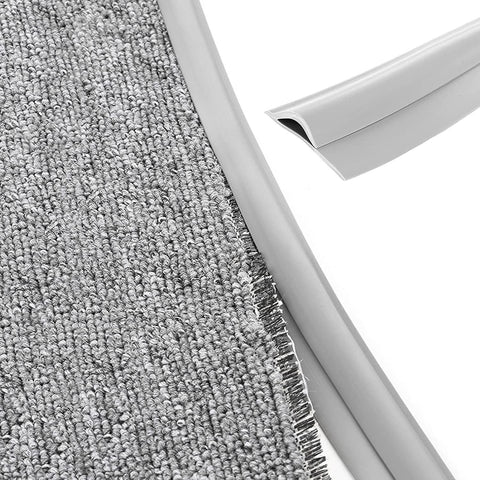 Carpet Edge Binding Trim Self Adhesive Flexible PVC Floor Transition Strip for Indoor Rugs Doormats and Robot Vacuums, Grey 600cm, 600cm (19.7ft) Size In Australia - Darrahopens