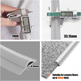 Carpet Edge Binding Trim Self Adhesive Flexible PVC Floor Transition Strip for Indoor Rugs Doormats and Robot Vacuums, Grey 600cm, 600cm (19.7ft) Size In Australia - Darrahopens