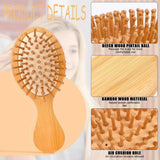 2 Pcs Mini Bamboo Hair Brush Set, Anti Static Detangling Scalp Massage Pocket Comb for Daily Hair Care, Natural Wood In Australia - Darrahopens