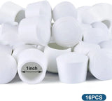 16 Pack Chair Leg Caps Non Slip Rubber Floor Protectors for Chairs and Furniture Legs, 1 Inch, White, Daily Comfort Use