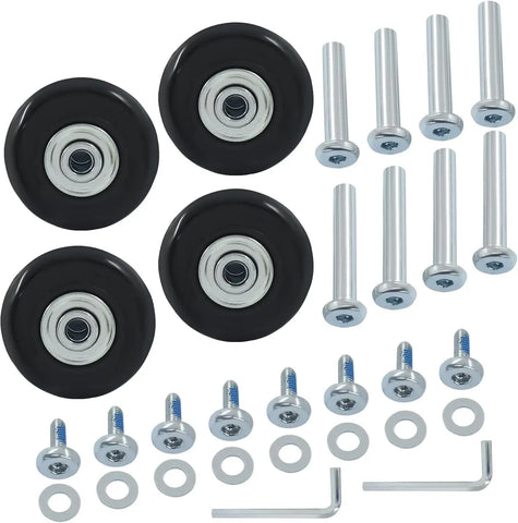 Luggage Replacement Wheels, Rubber Suitcase Repair Caster Kit with Ball Bearings for Travel Luggage, Heavy Duty, 50 x 18 mm, 4 Pack In Australia - Darrahopens