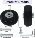 Luggage Replacement Wheels, Rubber Suitcase Repair Caster Kit with Ball Bearings for Travel Luggage, Heavy Duty, 50 x 18 mm, 4 Pack In Australia - Darrahopens