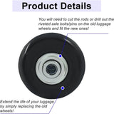Luggage Replacement Wheels, Rubber Suitcase Repair Caster Kit with Ball Bearings for Travel Luggage, Heavy Duty, 50 x 18 mm, 4 Pack In Australia - Darrahopens