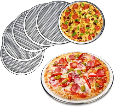Mini Pizza Screen 6 Pack Aluminum Seamless Baking Pan with Holes for Crispy Oven Crust, Commercial Use, 6 Inch In Australia - Darrahopens
