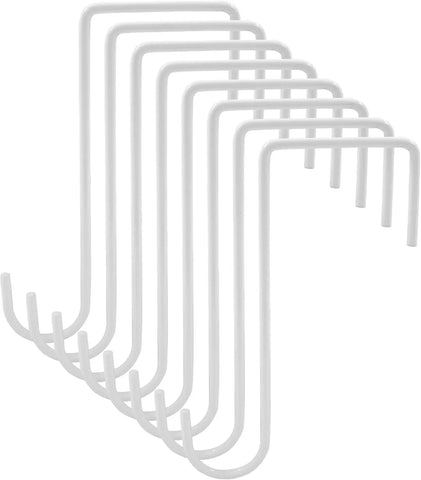 8 Pack Vinyl Fence Hooks, White Powder Coated Steel Hangers for Bird Feeders, Plants, Lights and Pool Equipment, 3 x 8 Inches In Australia - Darrahopens