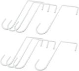 8 Pack Vinyl Fence Hooks, White Powder Coated Steel Hangers for Bird Feeders, Plants, Lights and Pool Equipment, 3 x 8 Inches In Australia - Darrahopens