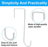 8 Pack Vinyl Fence Hooks, White Powder Coated Steel Hangers for Bird Feeders, Plants, Lights and Pool Equipment, 3 x 8 Inches