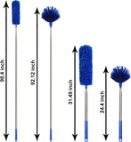 Cobweb Duster Set with 100 Inch Extension Pole, Washable Ceiling Fan Cleaning Kit for High Ceilings, Blue, Practical Everyday Use