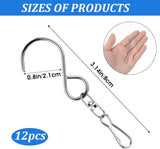 12 PCS Swivel Hanging Hooks Clips, 360 Degree Rotating Stainless Steel for Wind Chimes Bird Feeders Outdoor Ornaments, Silver In Australia - Darrahopens