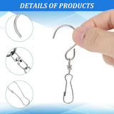 12 PCS Swivel Hanging Hooks Clips, 360 Degree Rotating Stainless Steel for Wind Chimes Bird Feeders Outdoor Ornaments, Silver