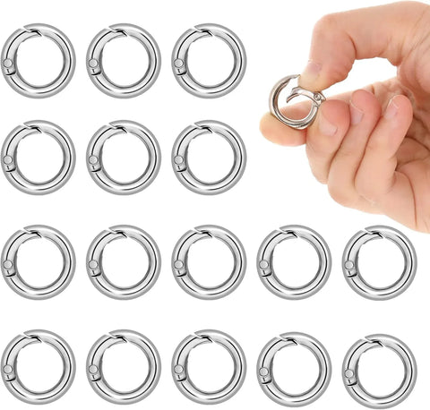 16 Pcs Spring O Ring Clips, Alloy Mini Snap Key Rings for Keychain Purse Strap Bag Keys Crafts Jewelry Making, Silver 1/2 Inch In Australia - Darrahopens