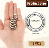 16 Pcs Spring O Ring Clips, Alloy Mini Snap Key Rings for Keychain Purse Strap Bag Keys Crafts Jewelry Making, Silver 1/2 Inch In Australia - Darrahopens
