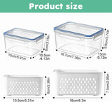 2 Pack Fruit Storage Containers for Fridge with Removable Colander, Produce Saver for Vegetables and Berries Fresh