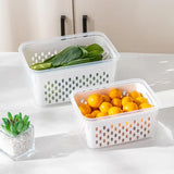 2 Pack Fruit Storage Containers for Fridge with Removable Colander, Produce Saver for Vegetables and Berries Fresh