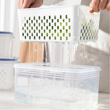 2 Pack Fruit Storage Containers for Fridge with Removable Colander, Produce Saver for Vegetables and Berries Fresh