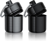 2 Pack Metal Earplug Case Aluminum Waterproof Keychain Pill Holder for Travel Black, Aluminum Construction, Waterproof Design In Australia - Darrahopens