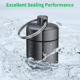 2 Pack Metal Earplug Case Aluminum Waterproof Keychain Pill Holder for Travel Black, Aluminum Construction, Waterproof Design
