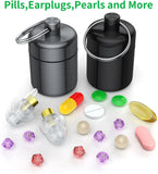 2 Pack Metal Earplug Case Aluminum Waterproof Keychain Pill Holder for Travel Black, Aluminum Construction, Waterproof Design In Australia - Darrahopens