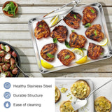 Stainless Steel Toaster Oven Trays, 2 Pack Small Non Toxic Baking Cookie Sheets for Cake Baking, Dishwasher Safe, 12.4"x9.7" Size