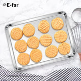 Stainless Steel Toaster Oven Trays, 2 Pack Small Non Toxic Baking Cookie Sheets for Cake Baking, Dishwasher Safe, 12.4"x9.7" Size