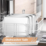 Stainless Steel Toaster Oven Trays, 2 Pack Small Non Toxic Baking Cookie Sheets for Cake Baking, Dishwasher Safe, 16"x 12" Size