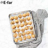 Stainless Steel Toaster Oven Trays, 2 Pack Small Non Toxic Baking Cookie Sheets for Cake Baking, Dishwasher Safe, 17.5"x13" Size