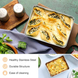 Stainless Steel Toaster Oven Trays, 2 Pack Small Non Toxic Baking Cookie Sheets for Cake Baking, Dishwasher Safe, 9.4"x7.3" Size