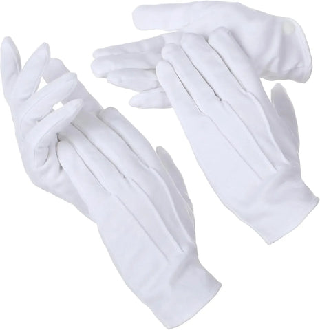 White Dress Gloves 2 Pairs Soft High Elasticity Uniform Gloves for Church Usher Funeral Parade Men Women, Practical Everyday Use In Australia - Darrahopens